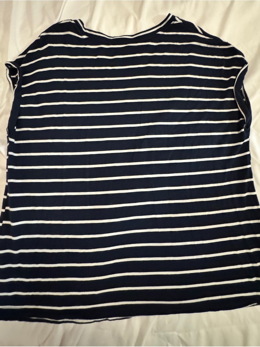 Jessica Simpson navy and white striped V-neck